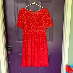 Red lace, Adrianna Papell size 4